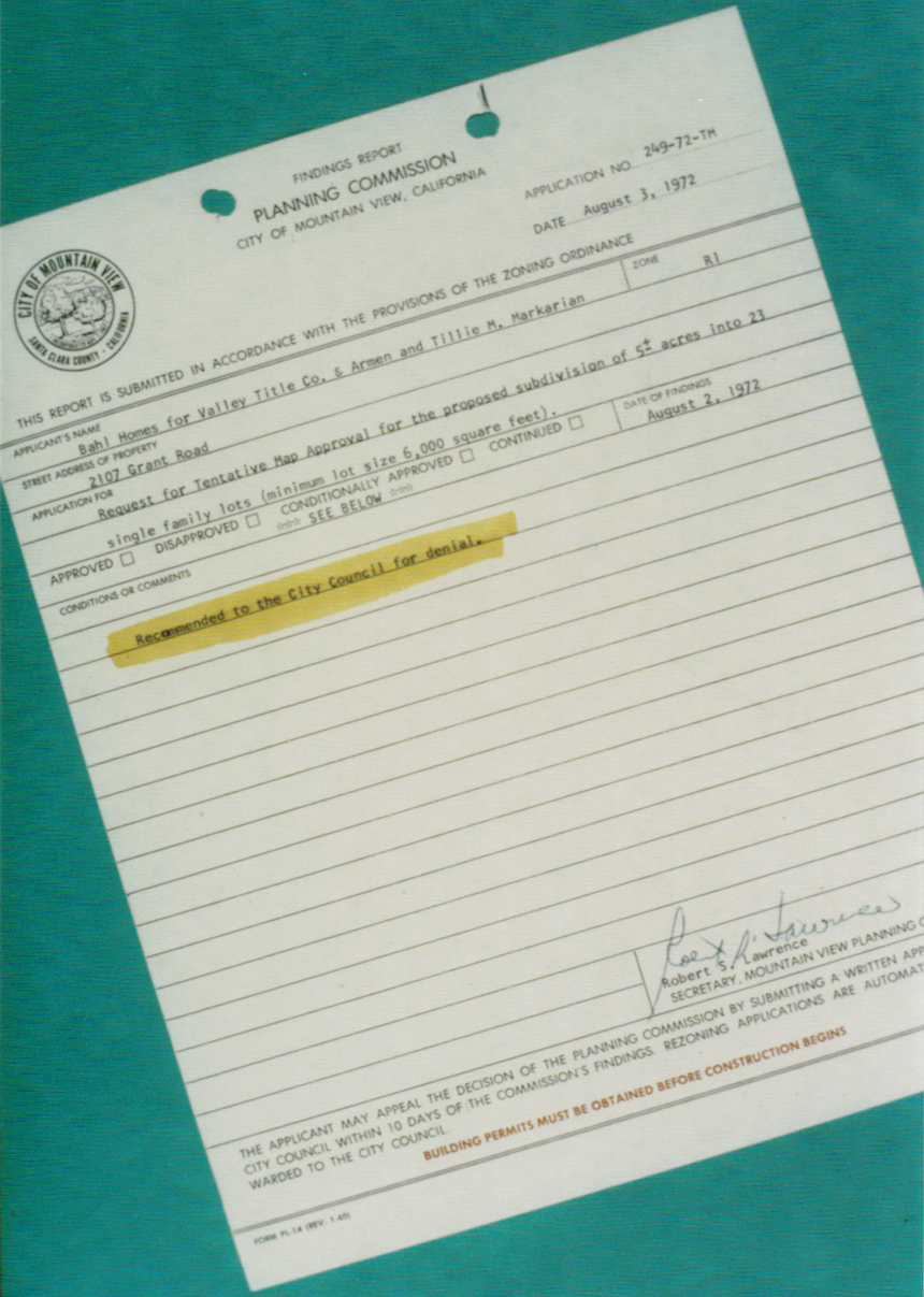 Letter from Planning Commission