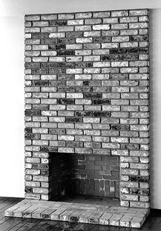 brick fireplace