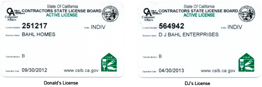 Contracting Licenses
